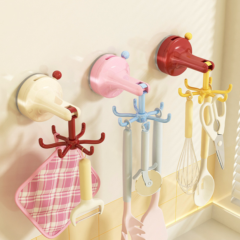Kitchen Gadgets Rack - Zuignap Draaibare Keukenhaak Zonder Boor Kast