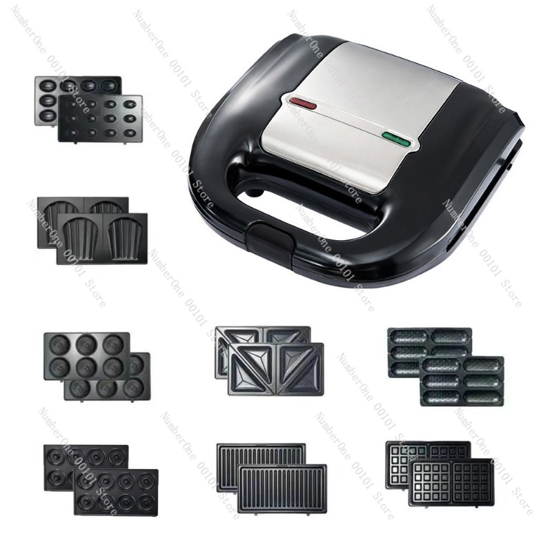 Breakfast Sandwich Maker - 110V 8-in-1 sandwich-, donut-, wafel- en