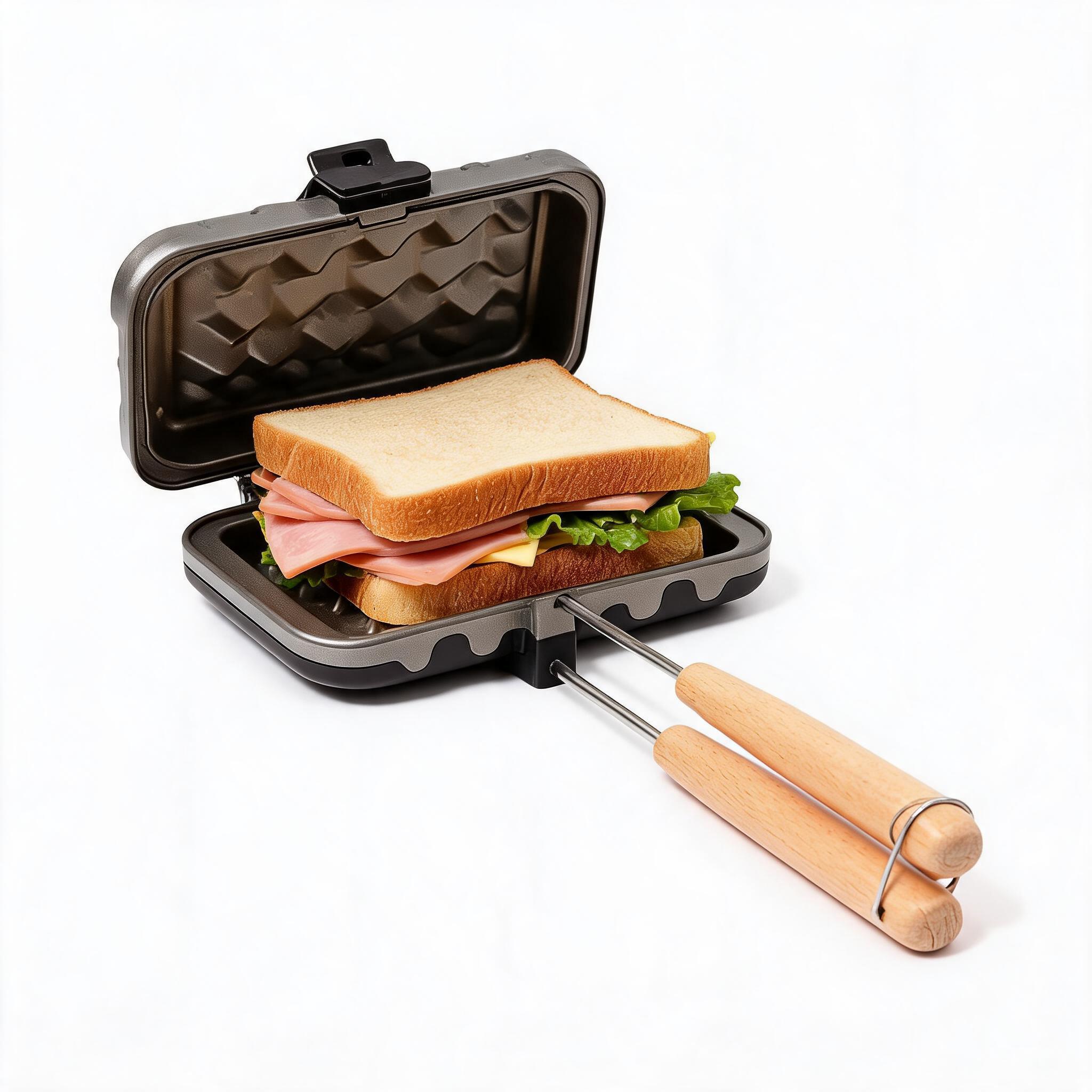 Sandwichmaker met houten handv - Breakfast Sandwich Maker recensie en prijs
